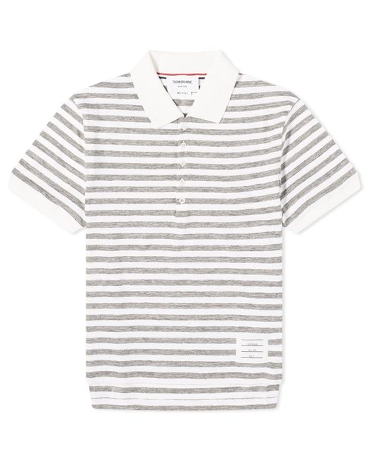Thom Browne Striped Linen Polo Shirt END. Clothing