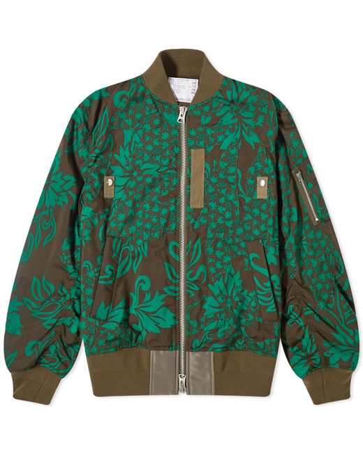 Sacai Floral Embroidered Patch Bomber Jacket END. Clothing