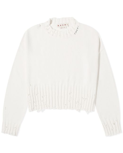 Marni Dishevelled Cotton Gauge Crew Knit END. Clothing