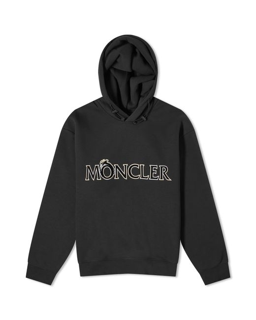 Moncler Dragon Flocked Logo Popover Hoody X-Large END. Clothing