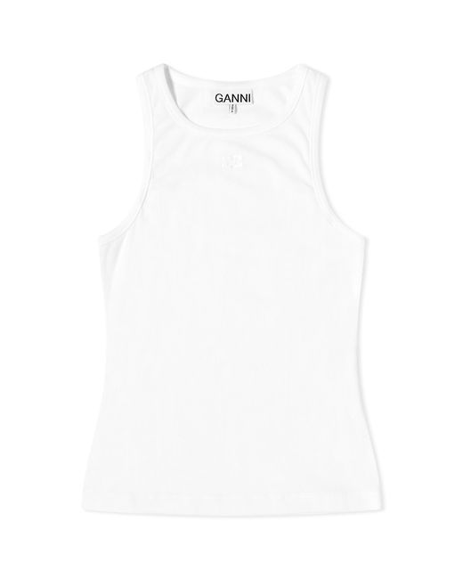 Ganni Soft Cotton Rib Tank Top END. Clothing