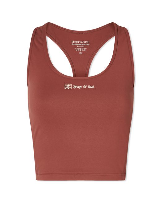 Sporty & Rich Runner Script Sports Cropped Tank Large END. Clothing