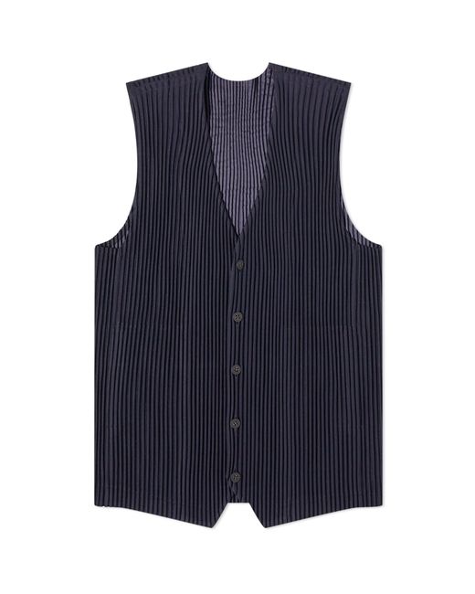 Homme Pliss Issey Miyake Pleated Button Down Vest Small END. Clothing