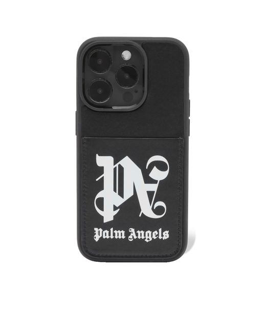 Palm Angels Monogram 14 Pro iPhone Case END. Clothing