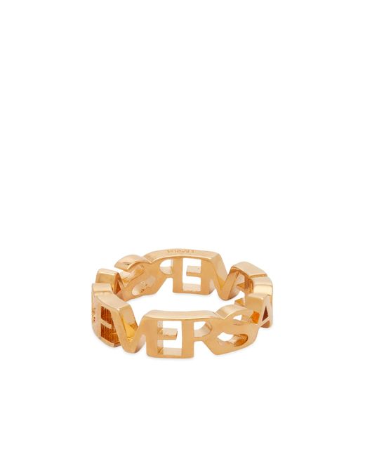 Versace Logo Ring Gold X-Small END. Clothing