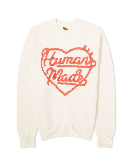 Human Made Knitted Heart Crew Neck Jumper END. Clothing