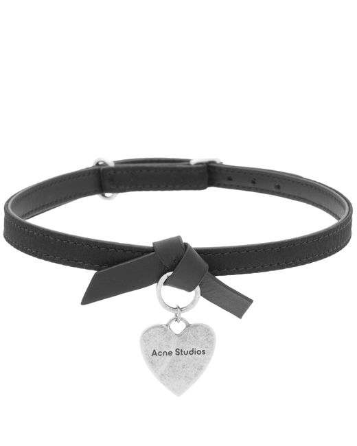 Acne Studios Leather Heart Choker Necklace END. Clothing