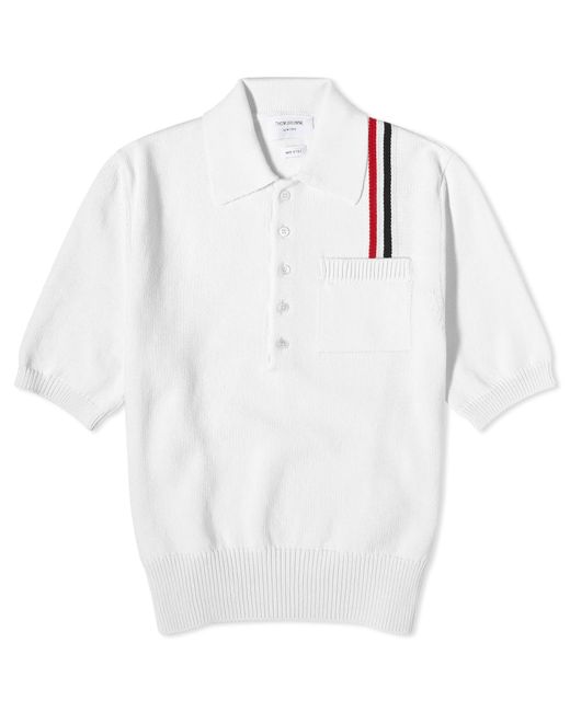 Thom Browne Intarsia RWB Stripe Polo Shirt Small END. Clothing