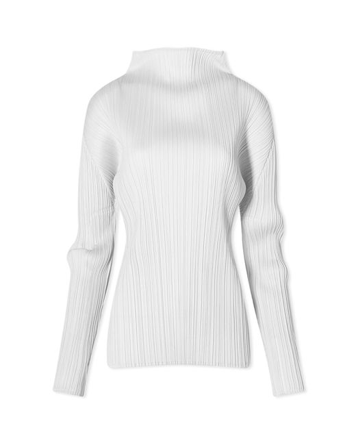Pleats Please By Issey Miyake Basics Pleats Roll Neck Long Slee 03 END. Clothing