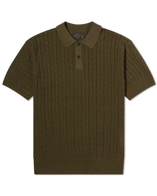 Beams Plus Cable Knit Polo Shirt Large END. Clothing