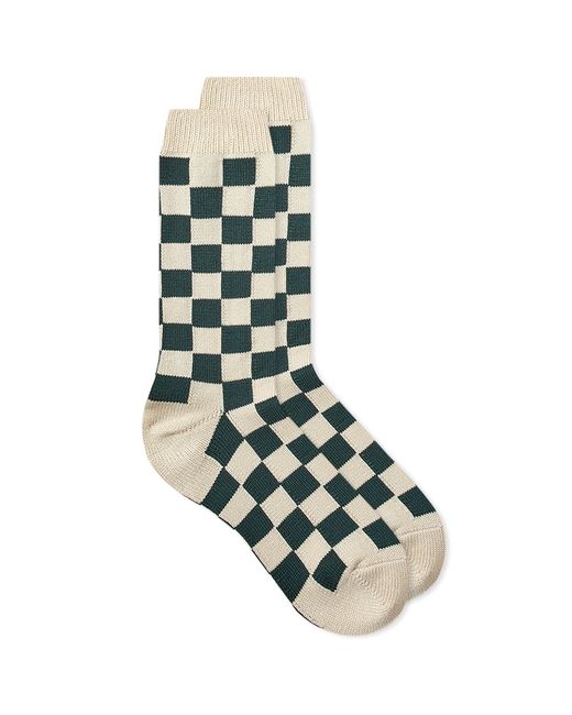 RoToTo Checkerboard Crew Socks END. Clothing