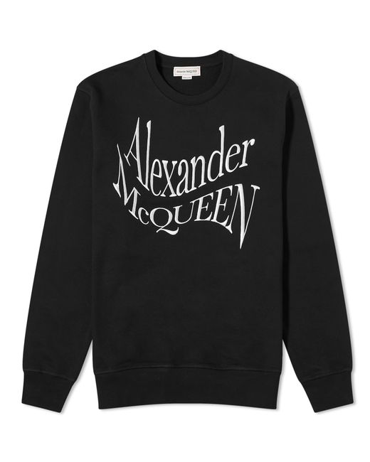 Alexander McQueen Warped Logo Crew Sweat Large END. Clothing