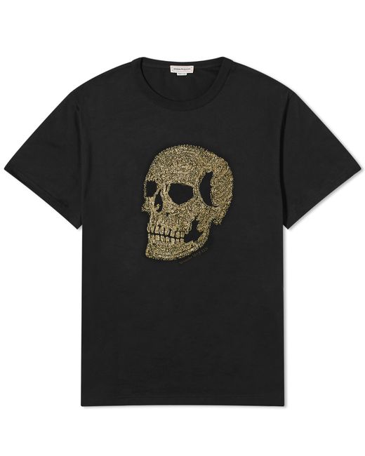 Alexander McQueen Gold Skull Print T-Shirt Small END. Clothing