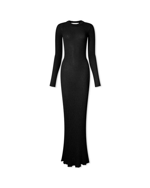 AMI Alexandre Mattiussi Ribbed Long Sleeve Maxi Dress Medium END. Clothing