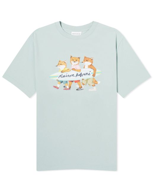 Maison Kitsuné Surfing Foxes Comfort T-Shirt Large END. Clothing