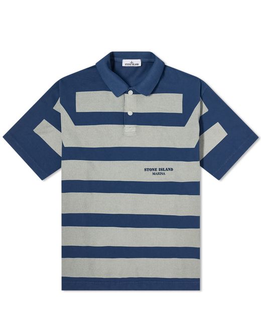 Stone Island Marina Stripe Polo Shirt Large END. Clothing
