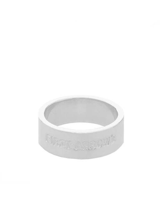 First Arrows Flat Hammered 8mm Logo Ring