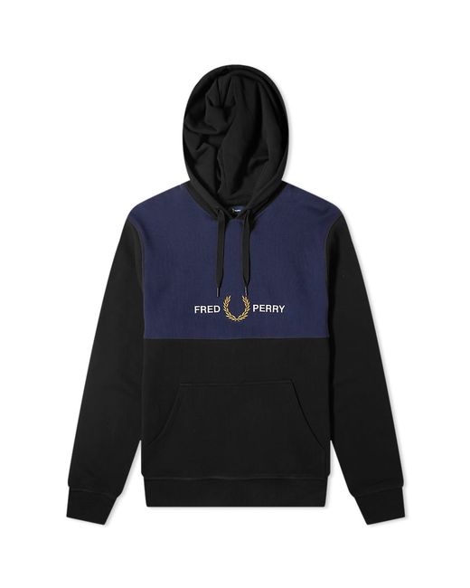 Fred Perry Authentic Embroidered Logo Panel Popover Hoody