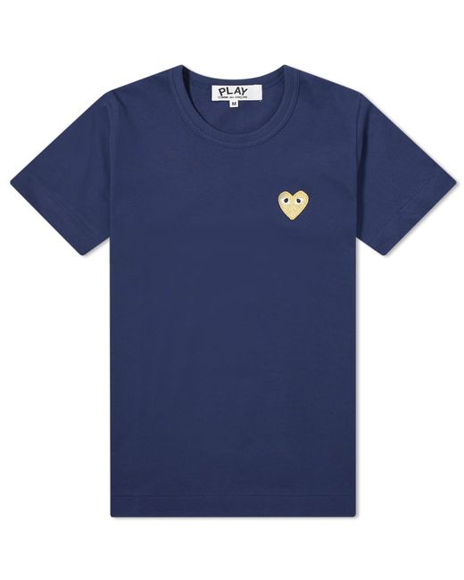 Comme Des Garçons Play Gold Heart Logo Tee