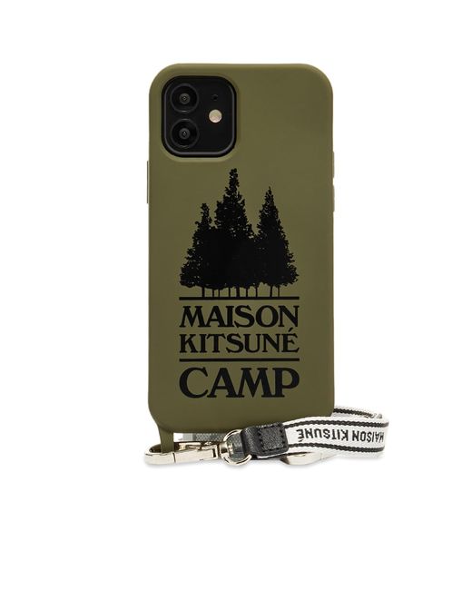 Maison Kitsuné Camp Logo iPhone 12 Case with Strap in END. Clothing