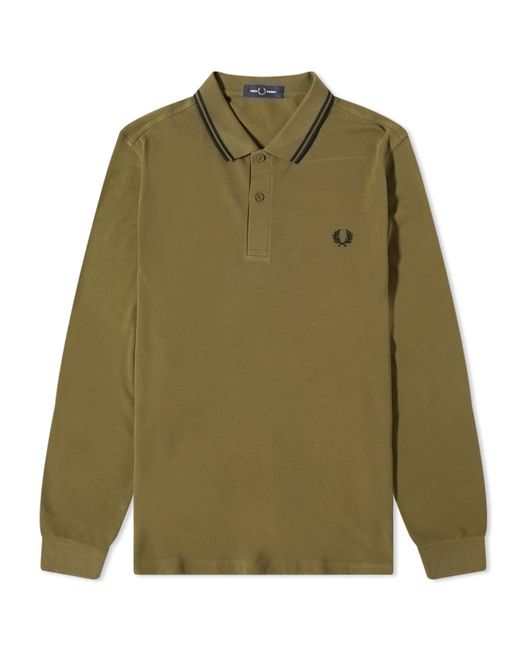 Fred Perry Authentic Long Sleeve Twin Tipped Polo Shirt in END. Clothing