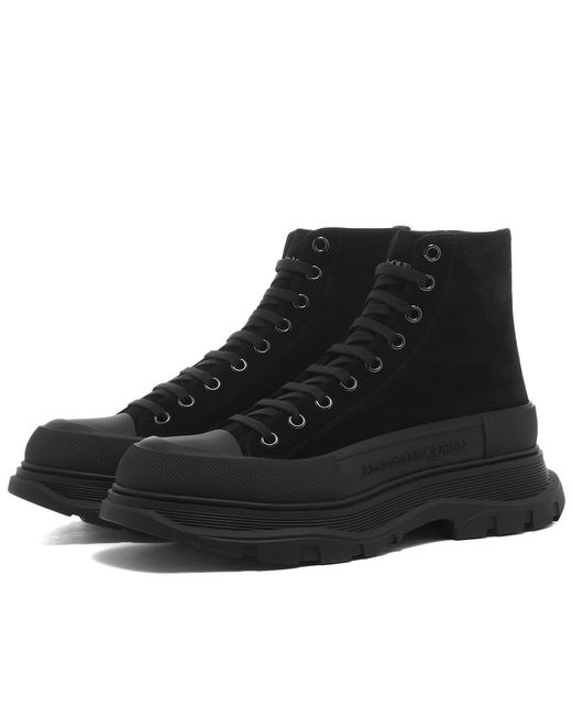 Alexander McQueen Leather Lace Up High Top Sneakers in END. Clothing
