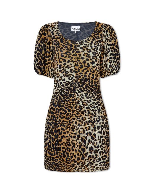 Ganni Leopard Print Mini Dress in END. Clothing