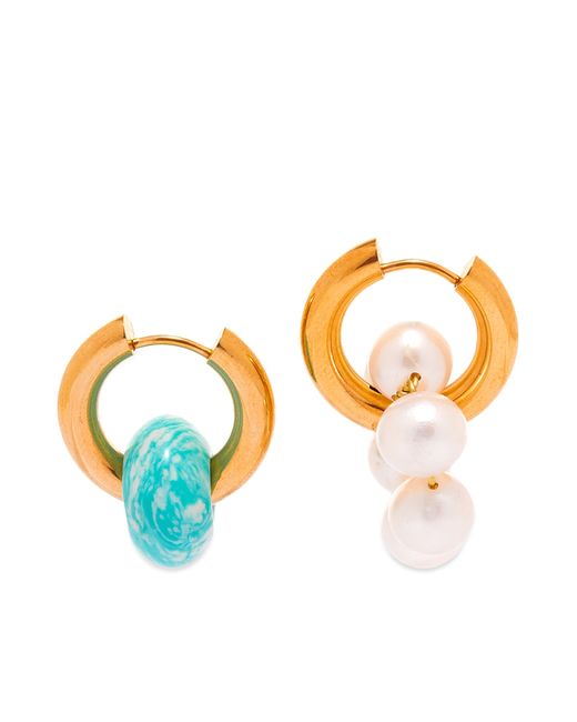 Timeless Pearly Marble Hoop Earrings in END. Clothing