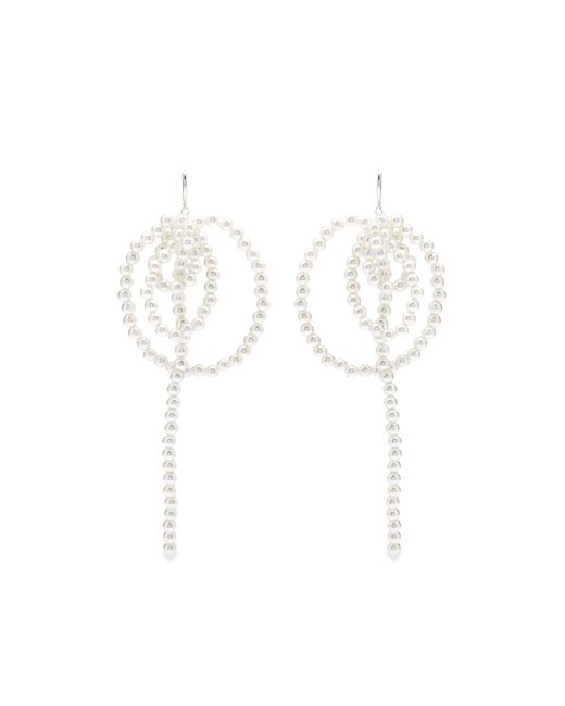 La Manso God Save The Pearls Earrings in END. Clothing