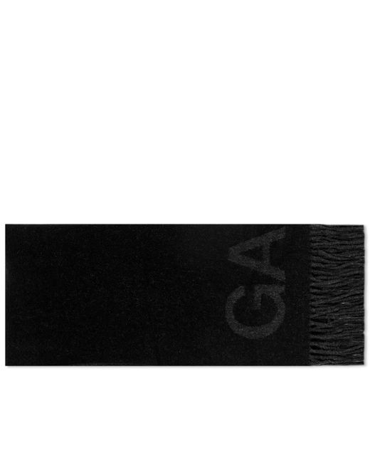 Ganni Fringed Wool Logo Scarf in END. Clothing