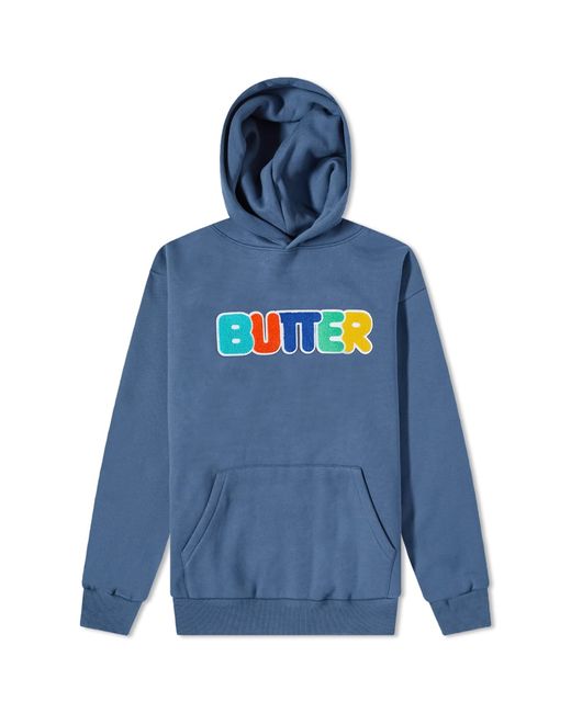 Butter Goods Rounded Chenille Logo Hoody in END. Clothing