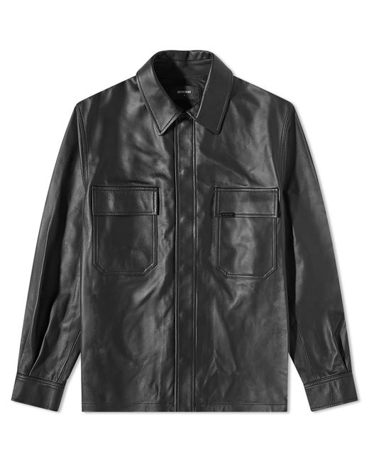 Represent Leather Overshirt in END. Clothing