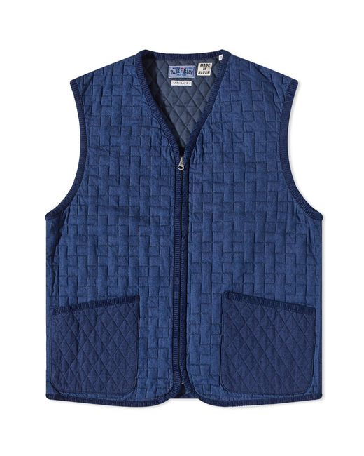 Blue Blue Japan Two Tone Quilt Vest in END. Clothing