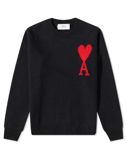 AMI Alexandre Mattiussi Large A Heart Crew Knit in END. Clothing