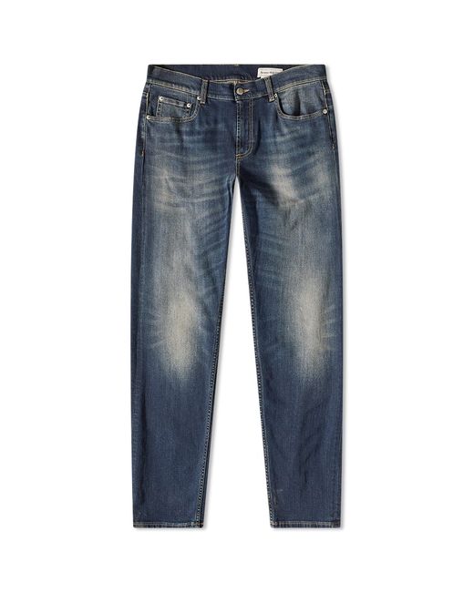 Alexander McQueen Grafiiti Logo Embroidered Washed Jeans in END. Clothing