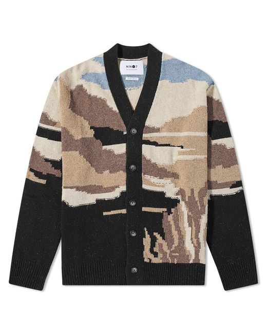 Nn07 Vincent Intarsia Landscape Cardigan in END. Clothing