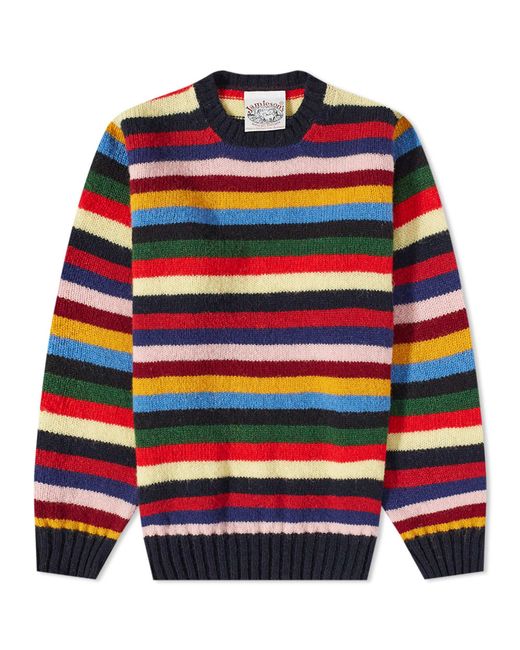 Jamieson's of Shetland Stripe Crew Knit in END. Clothing