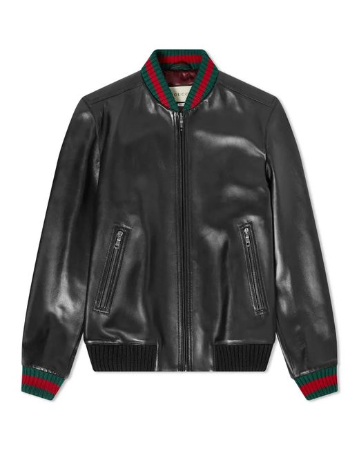 Gucci GRG Taped Leather Bomber Jacket in END. Clothing