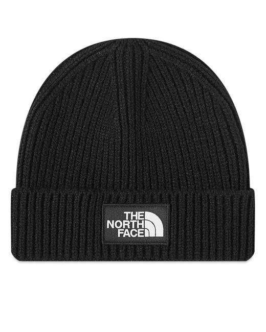 The North Face Logo Box Cuffed Beanie in END. Clothing