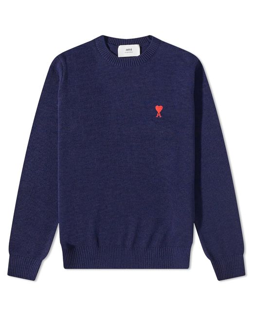 AMI Alexandre Mattiussi Tonal Small A Heart Crew Knit in END. Clothing