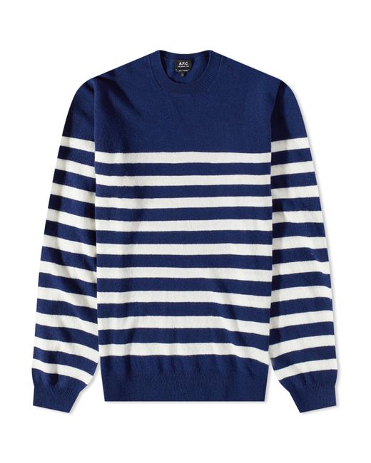 A.P.C. . Ismael Stripe Crew Knit in END. Clothing