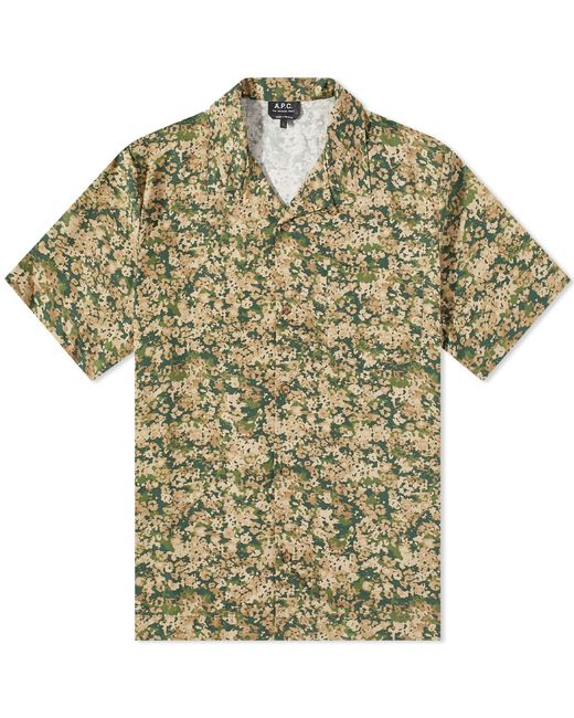 A.P.C. . Lloyd Floral Camo Short Sleeve Shirt in END. Clothing