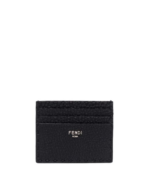 Fendi logo-lettering leather cardholder