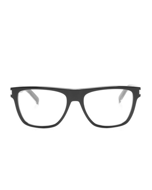 Saint Laurent engraved-logo square-frame glasses