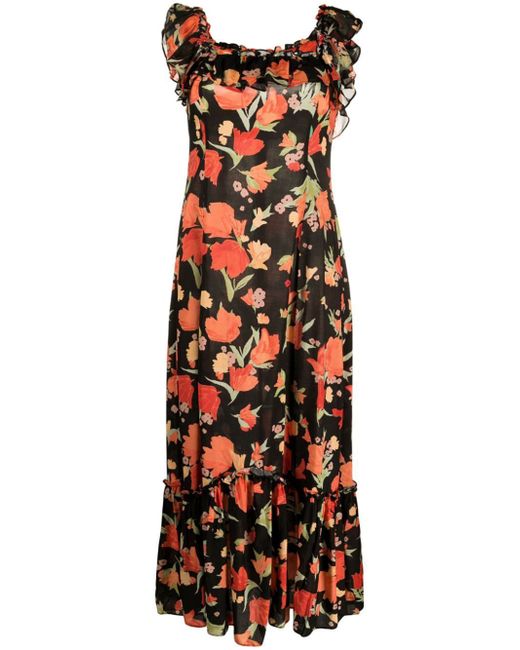 rixo floral-print ruffled dress