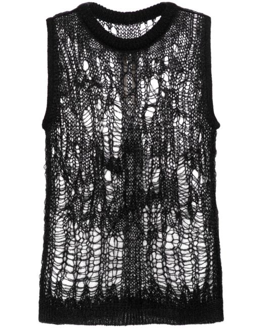 Rick Owens distressed-effect knitted vest