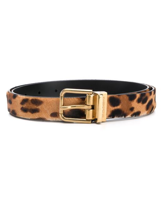 Dolce & Gabbana leopard-print leather belt