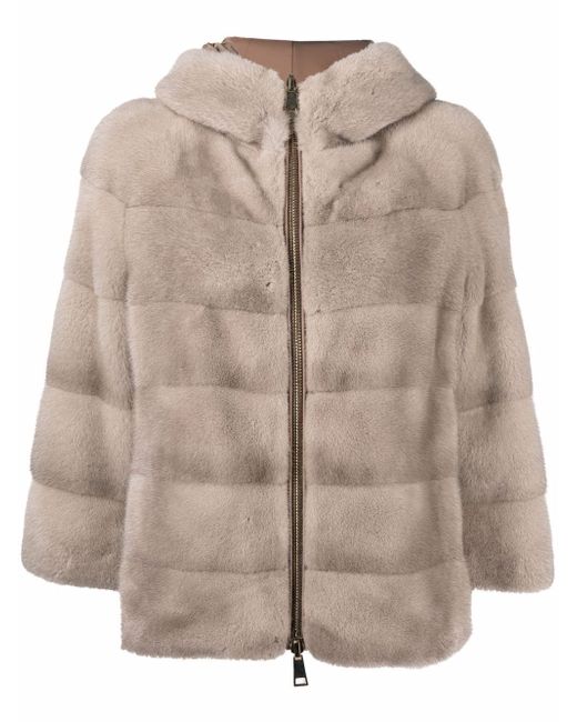 Suprema reversible hooded fur jacket