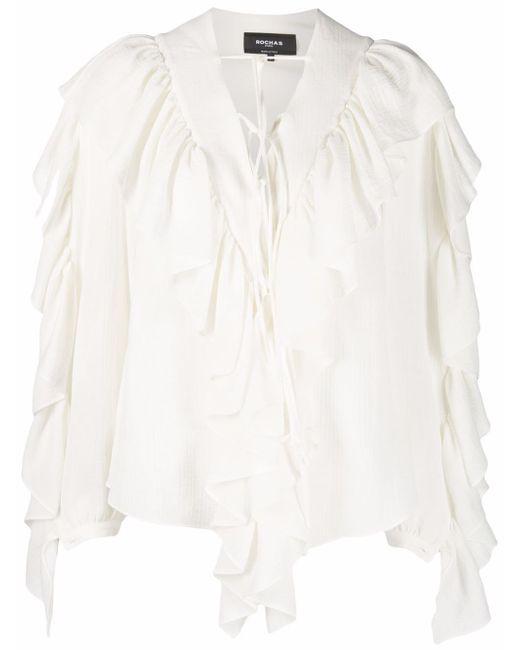 Rochas ruffle-trimmed blouse