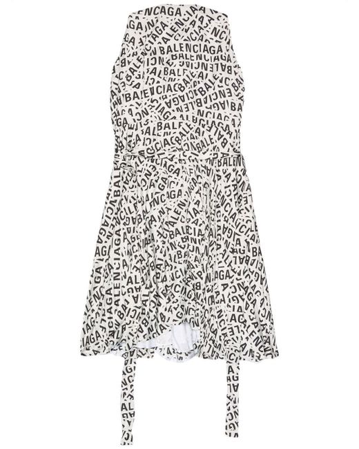 Balenciaga logo-print midi dress